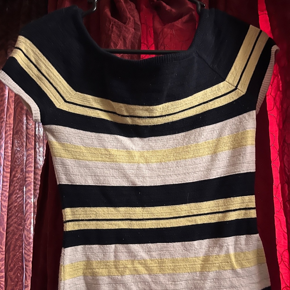 Striped Black and Yellow Knit top
